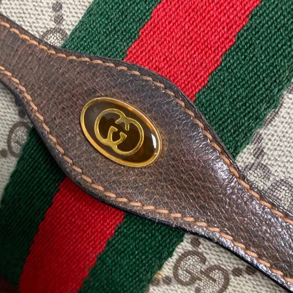 Authentic vintage 1980’s Gucci Sherry Line Ophidia clutch w/ free conversion kit - Picture 11 of 17